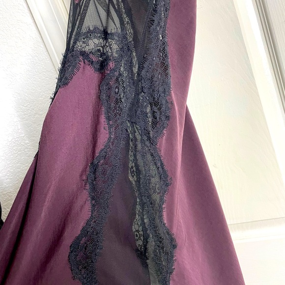 Deep burgundy/purple with black lace dress - Picture 4 of 4